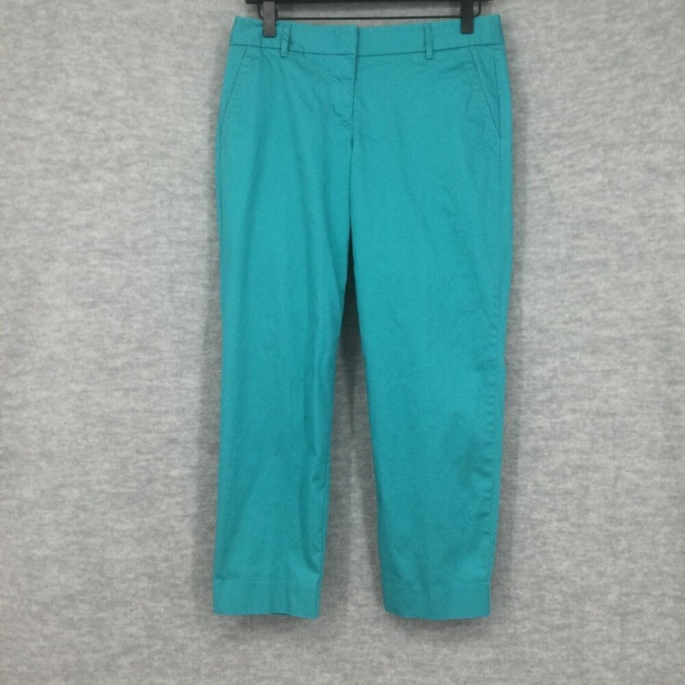 J Crew Pants 4 Skimmer City Fit Chino Stretch Dress Blue Turquoise Teal